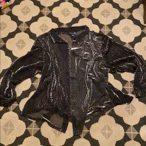 Black and silver button up